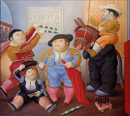 Cuadrilla-de-Enanos-Toreros by Botero,Fernando Oil Painting reproduction