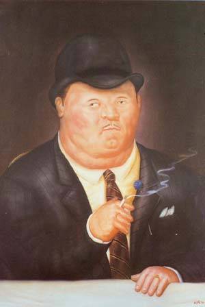 man_smoking_1973 by Botero Fernando Oil Painting reproduction