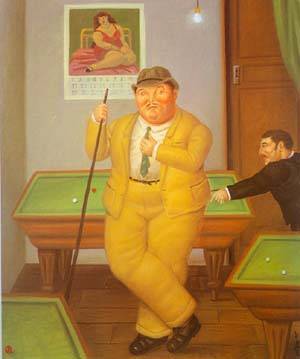 salon_de_billar_1995 by Botero Fernando Oil Painting reproduction