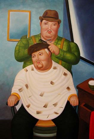 The Haircut Botero by Botero Fernando Oil Painting reproduction