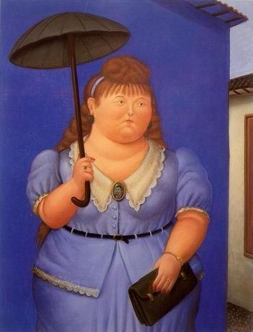 woman_with_umbrella_1995 by Botero Fernando Oil Painting reproduction