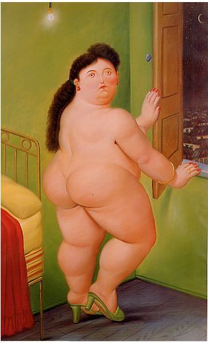 Woman in front of a Window by Botero Fernando Oil Painting reproduction
