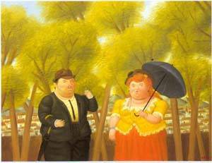 a man and a woman 1989 by Botero Fernando Oil Painting reproduction