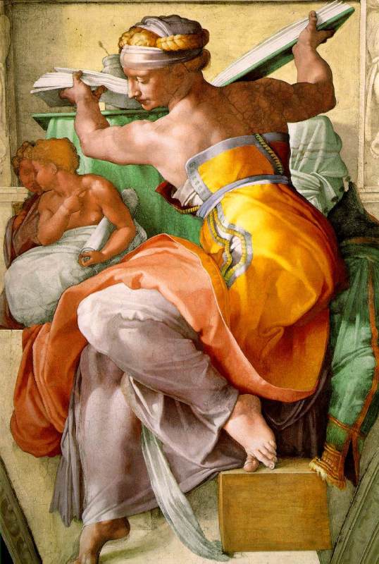 The Libyan Sibyl by MICHELANGELO Buonarroti Oil Painting reproduction