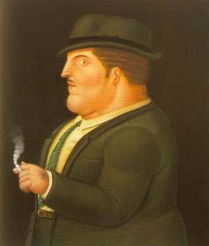 man smoking 1995 by Botero Fernando Oil Painting reproduction