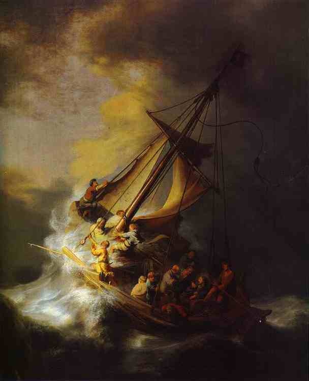 Christ in the Storm on the Lake of Galilee. 1633 by Rembrandt Oil Painting reproduction