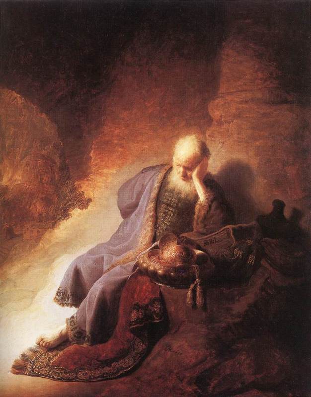 Jeremiah Lamenting the Destruction of Jerusalem  1630 by Rembrandt Oil Painting reproduction