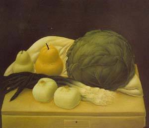 still life with cabbage 1967 by Botero Fernando Oil Painting reproduction