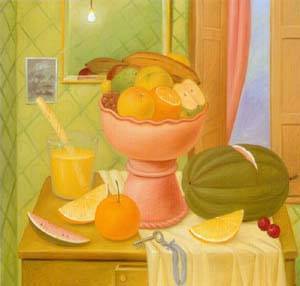 still life with oranges 1993 by Botero Fernando Oil Painting reproduction