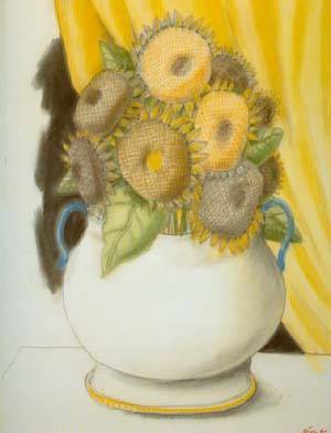 sunflowers 1995 by Botero Fernando Oil Painting reproduction