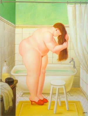 the bathroom 1995 by Botero Fernando Oil Painting reproduction