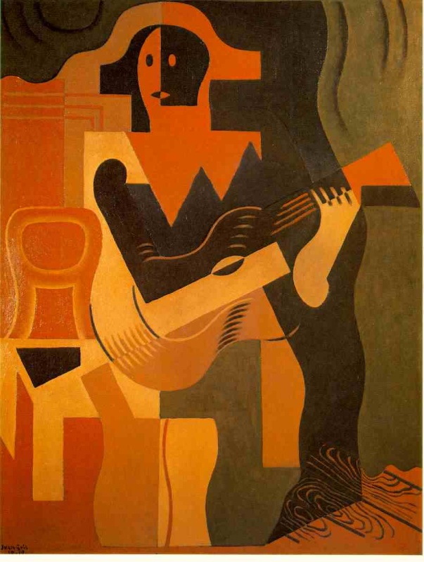 Harlequin with Guitar by Gris Juan Oil Painting reproduction