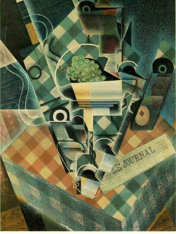Still Life with Checked Tablecloth by Gris Juan Oil Painting reproduction