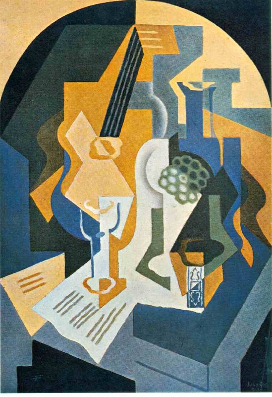 Still Life with Fruit Dish and Mandolin by Gris Juan Oil Painting reproduction