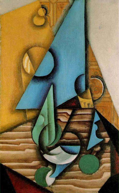 Bottle and Glass on a Table 1913-1914 by Gris Juan Oil Painting reproduction