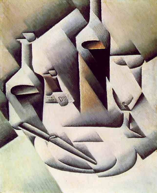 Bottles and Knife by Gris Juan Oil Painting reproduction