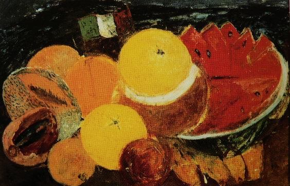 Still lif with Flag , around 1952~54 by Kahlo,Frida Oil Painting reproduction