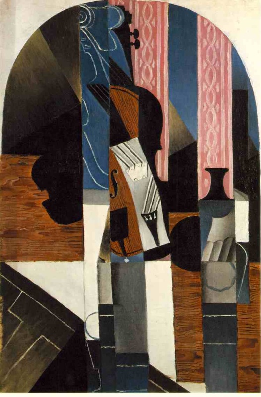 Untitled (Violin and Ink Bottle on a Table) by Gris Juan Oil Painting reproduction