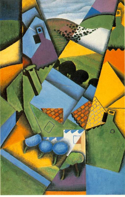 Landscape with Houses at Ceret  1913  by Gris Juan Oil Painting reproduction