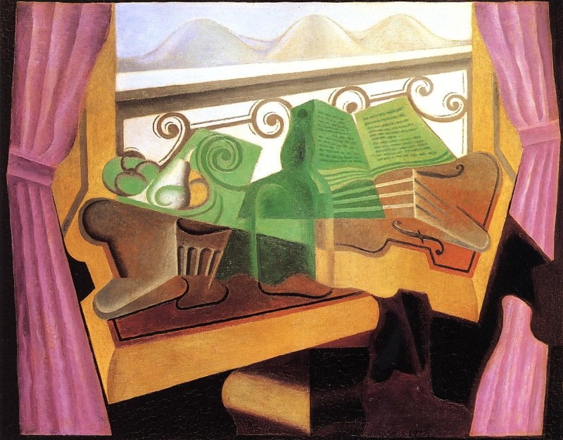 Open Window with Hills   by Gris Juan Oil Painting reproduction