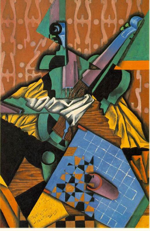 Violin and Checkerboard  1913   by Gris Juan Oil Painting reproduction