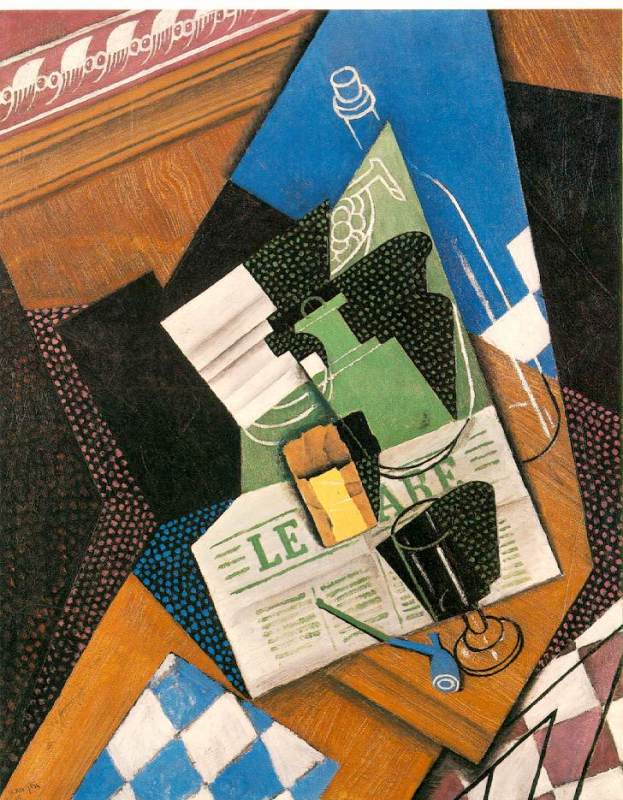 Water-bottle, Bottle, and Fruit-dish  1915  by Gris Juan Oil Painting reproduction