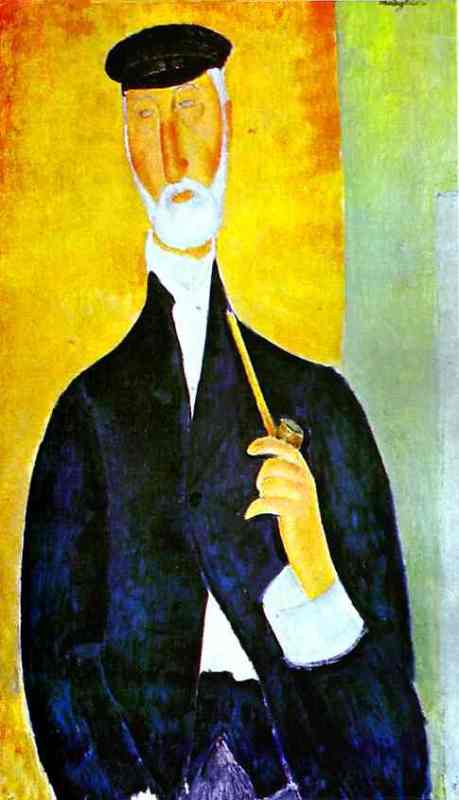 Man with Pipe (The Notary of Nice). 1918 by Modigliani, Amedeo Oil Painting reproduction