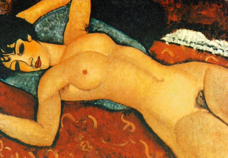 Nude Sdraiato ,Red Nude (Nude on a Cushion)   1917   by Modigliani, Amedeo Oil Painting reproduction