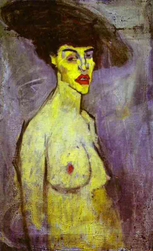 Female Nude with Hat. c 1908 by Modigliani, Amedeo Oil Painting reproduction