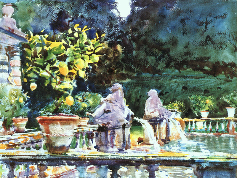 Villa di Marlia (A Fountain), 1910 by Sargent, John Singer Oil Painting reproduction