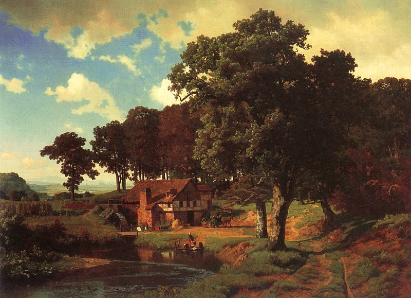 Rustic Mill, 1855 by Albert Bierstadt Oil Painting reproduction