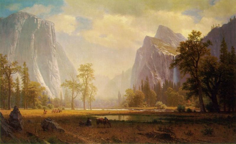 Looking Up the Yosemite Valley  c.1865-67 by Albert Bierstadt Oil Painting reproduction
