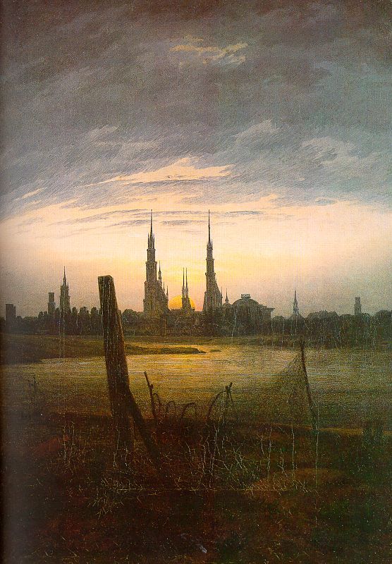 City at Moonrise, 1817 by Caspar David FriedrichOil Painting reproduction