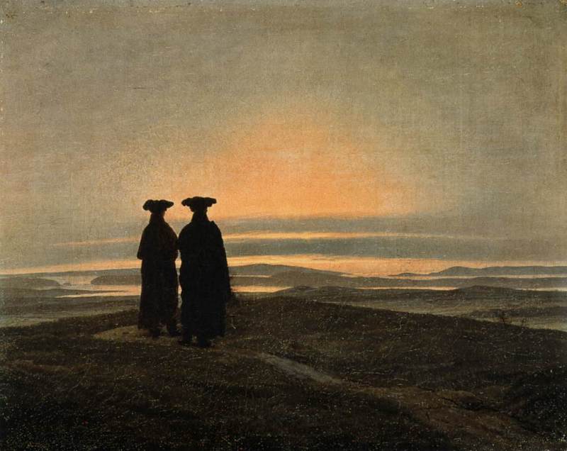 Evening Landscape with Two Men 1830-35 by Caspar David FriedrichOil Painting reproduction
