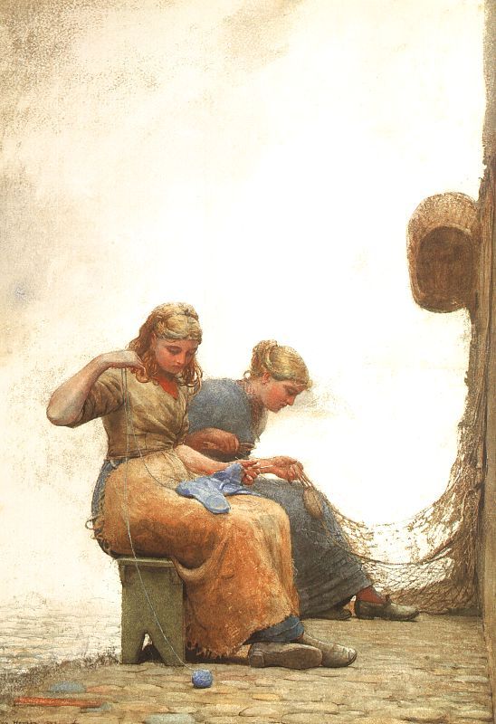 Mending the Nets  1882  by Winslow Homer Oil Painting reproduction