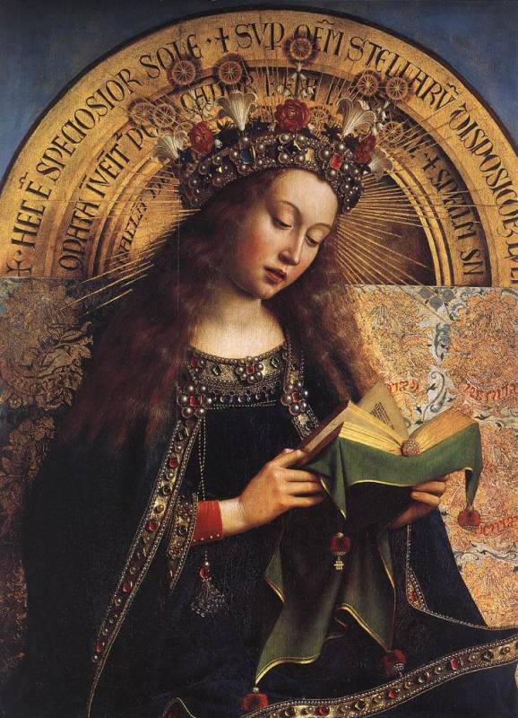 Virgin Mary (detail)  1426-29  by Jan Van Eyck Oil Painting reproduction