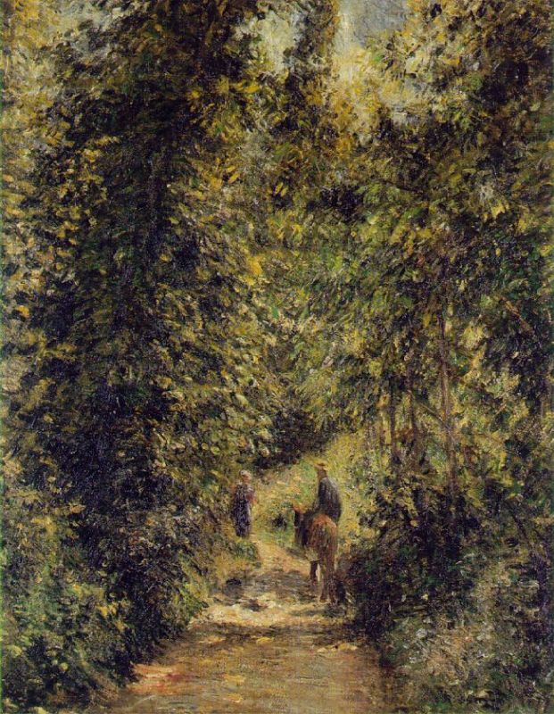 Path through the Woods in Summer  1877 by  Camille Pissarro Oil Painting reproduction