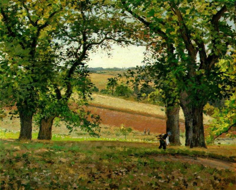 The Chestnut Trees at Osny c. 1873 by  Camille Pissarro Oil Painting reproduction