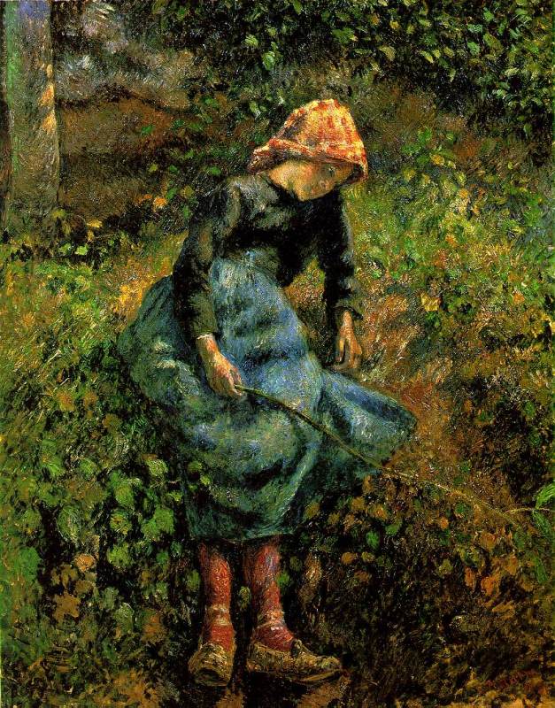 The Shepherdess (Young Peasant Girl with a Stick)  1881  by  Camille Pissarro Oil Painting reproduction