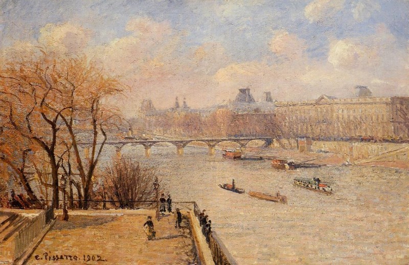 The Raised Terrace of the Pont Neuf by  Camille Pissarro Oil Painting reproduction