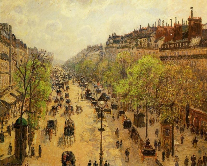 Boulevard Montmartre - Spring 1 by  Camille Pissarro Oil Painting reproduction