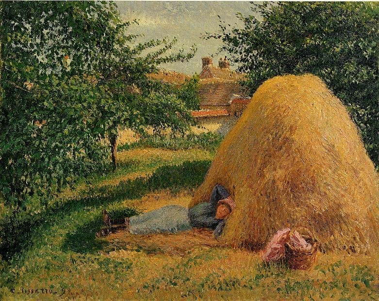 The Siesta by  Camille Pissarro Oil Painting reproduction