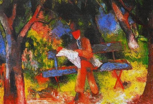 Lesender Mann by August Macke Oil Painting reproduction