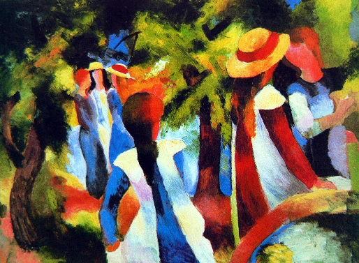 Madchen unter Baumen by August Macke Oil Painting reproduction