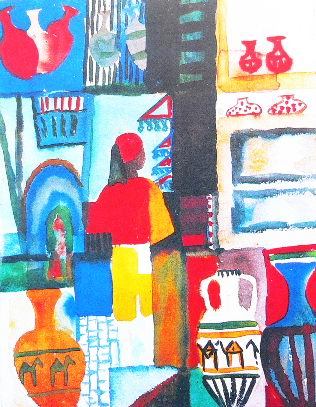 Merchant with Jugs by August Macke Oil Painting reproduction
