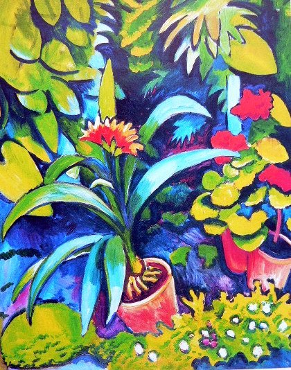 Blumen im Garten by August Macke Oil Painting reproduction