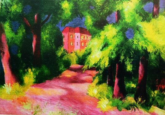 Rotes Haus im Park by August Macke Oil Painting reproduction