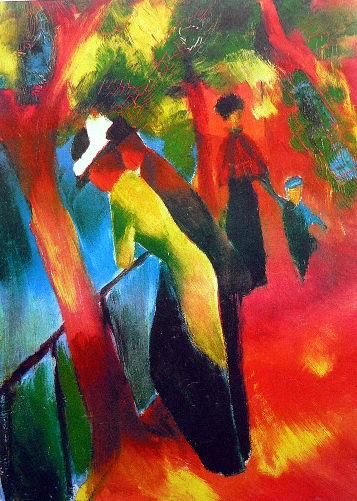 Strada soleggiata by August Macke Oil Painting reproduction