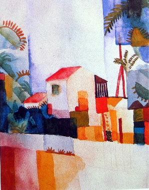 Weibes Haus  by August Macke Oil Painting reproduction