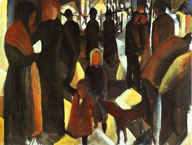 Leave-Taking (Abschied), 1914 by August Macke Oil Painting reproduction